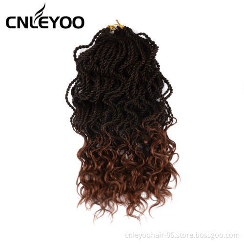 Wholesale 14 inch 35 Roots Curly Senegalese Twist Crochet Hair Thin Wavy fashion Senegalese Braiding Hair Extension For Women